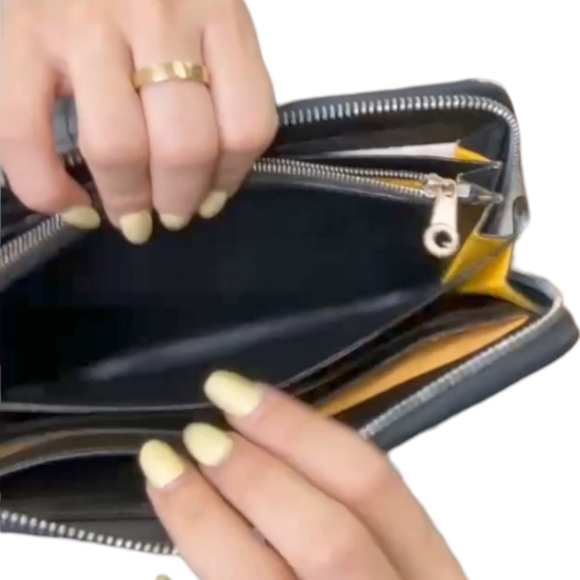 GOYARD Long Wallet Zip Around Black White Brown Coated Canvas Unisex - Picture 9 of 10